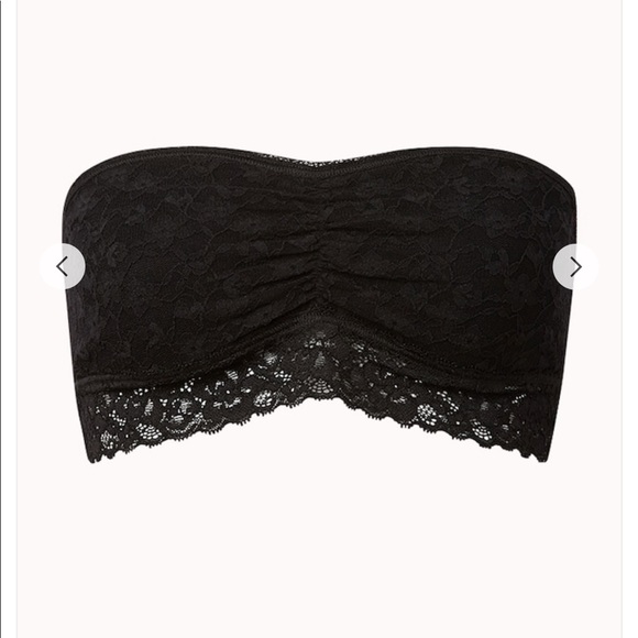 F21 Black Lace Bandeau Top - Picture 3 of 5